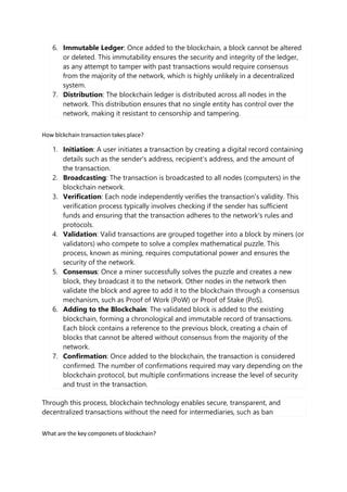 Consensus Mechanism, Transaction Confirmation, Order Book
